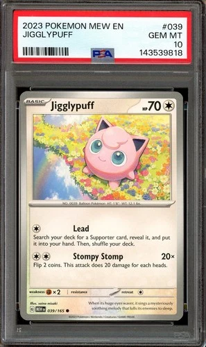 Pokemon TCG Scarlet & Violet 151 #039 Jigglypuff English PSA 10 Low Pop