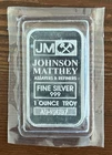 John Matthey 1 ounce 0.999 Fine Silver Bar w/ serial number
