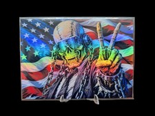 Custom Megadeth Vic Rattlehead Rainbow Holofo...