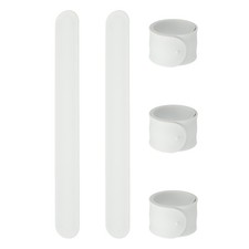 5 Pcs Silicone Slap Bracelets, Snap Wrist Bracelets, White