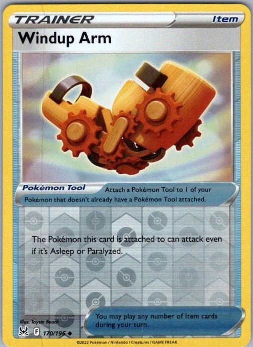 Windup Arm 170/196 Reverse Holo Uncommon SWSH11: Lost Origin NM