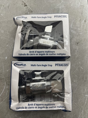 #ad #ad 2 Pack ProFlo PFXAC32C Chrome 5 8quot; X 3 8quot; Angle Supply Compression Stop $10.05