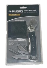 HUSKY 11 In 1 Multitool Crescent Wrench Plyers Knife 6 Bit Screwdriver More NEW