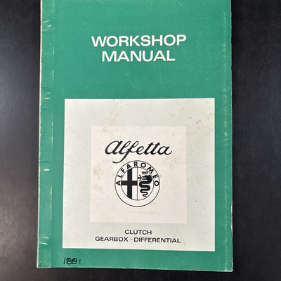 Alfa Romeo 1973 Service Department Workshop Manual Clutch Gearbox Differential