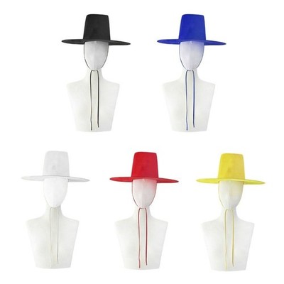 Traditional Korean Hat ''Gat'' with Optional Beaded Strap   Lightweight & Foldable