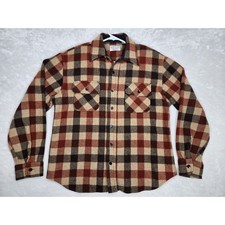 Sears VTG Men's Wool Flannel Shirt / Size: 16 L / 85 Wool Buffalo Plaid Shacket