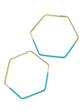 Colored Hexagon Hoop Earrings