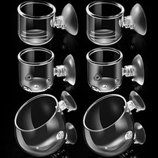 CHENGU 6 Pieces Aquatic Plant Pot with Hole Glass Aquarium Plant Cup Aquatic