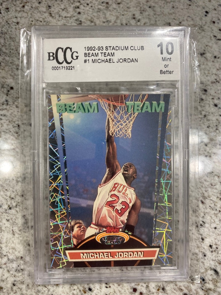 MICHAEL JORDAN BCCG GRADED 10 GEM MINT 1992 TOPPS STADIUM CLUB #1