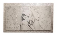 QUADRO CAPEZZALE SACRO MODERNO SU TELA CORNICE LEGNO 90X55 MADONNA 7553-2