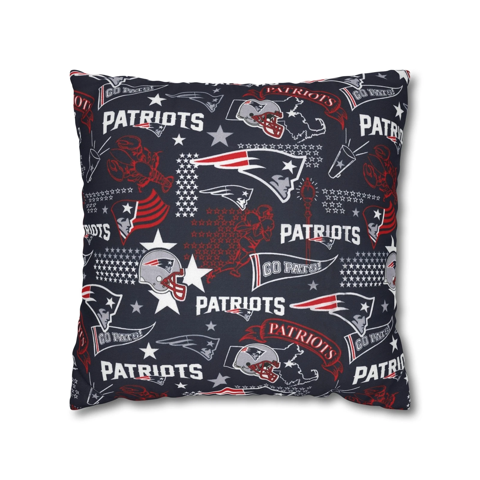 New England Patriots Square Throw Pillowcase