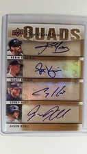 2009 Upper Deck Signature Stars Youkilis Kazmir Hart Kubel Quads Auto 4/25