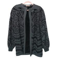 Escada Cardigan Fr 36 Wool Embroidery Vintage Coat
