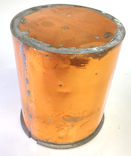 Vintage,Copper Metal Cylinder, Canister, Vase 6" x 5.25" OD, Antique, Free Ship - Picture 20 of 20