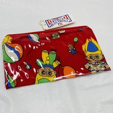 Vintage Russ Berrie Troll Dolls Zippered Pencil Case Cosmetic Pouch USA w Tags