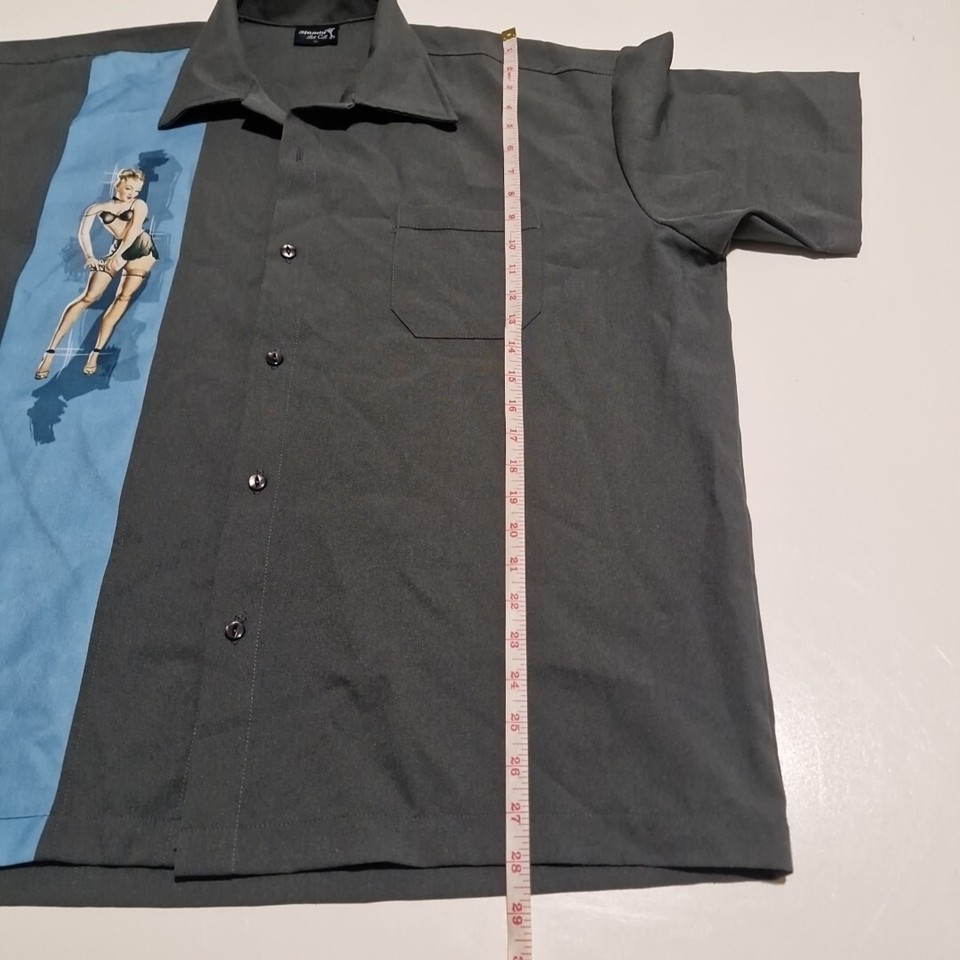 Steady Last Call Kustoms Rockabilly Hot Rod Bowling Shirt XL PinUp