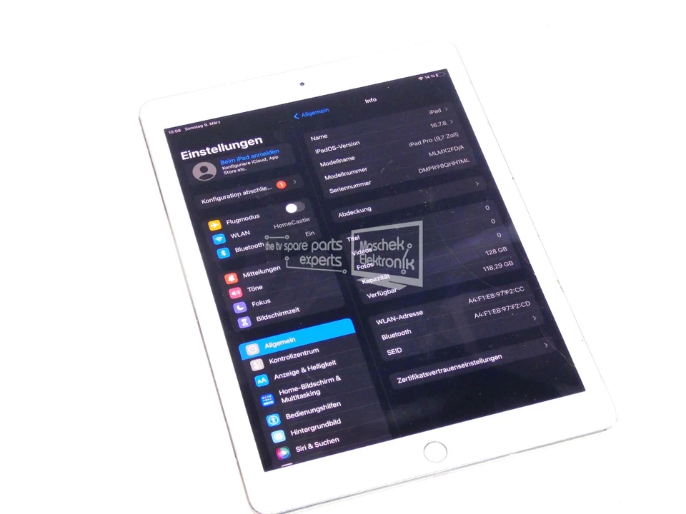 Apple iPad Pro (1. Gen) A1673 9,7" Retina Display 128GB Wifi weiß gold entsperrt - Bild 2 von 3