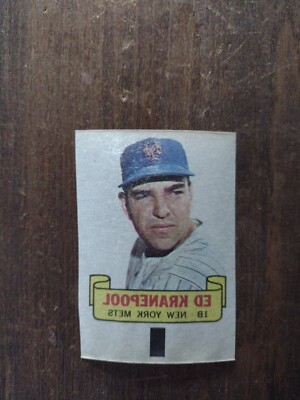 1966 Topps Rub Offs Ed Kranepool New York Mets Centered EX No Creases 