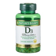 Nature's Bounty D3 125mcg 5,000 iu 240 softgels