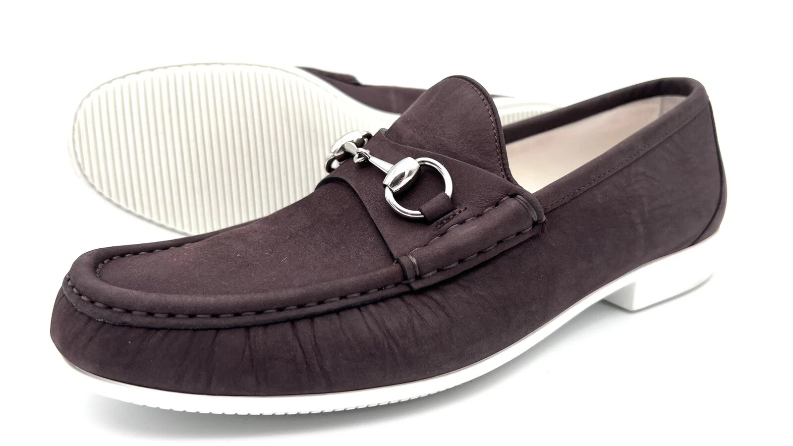 Gucci Horsebit   Mocassins Chaussure Bateau   Homme Taille US 7,5   Made In Italy