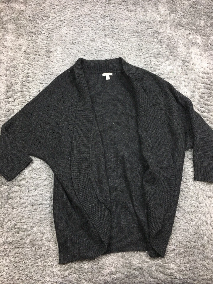 Кардиган женский Sonoma размер Small темно-серый рукав 3/4 открытый передний - Изображение 3 из 4