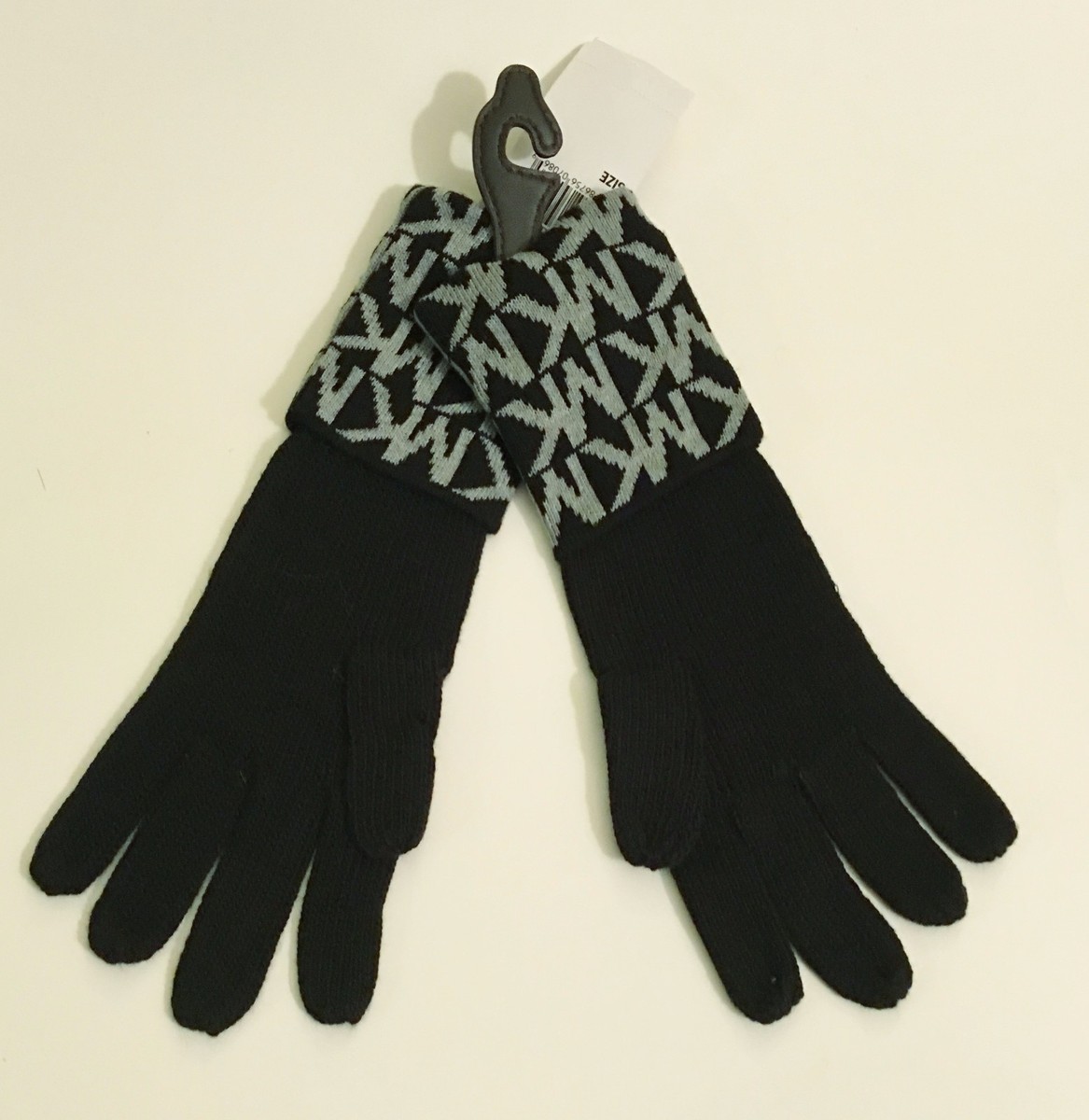 NEW MICHAEL KORS BLACK AND GRAY WINTER KNITTED,MK LOGO,CUFFED