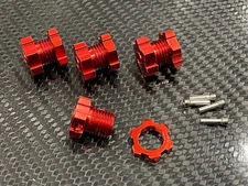 Aluminum 17mm Wheel Hubs & Hex Kit for Traxxas T-Maxx 3.3 E-Maxx Brushless Red