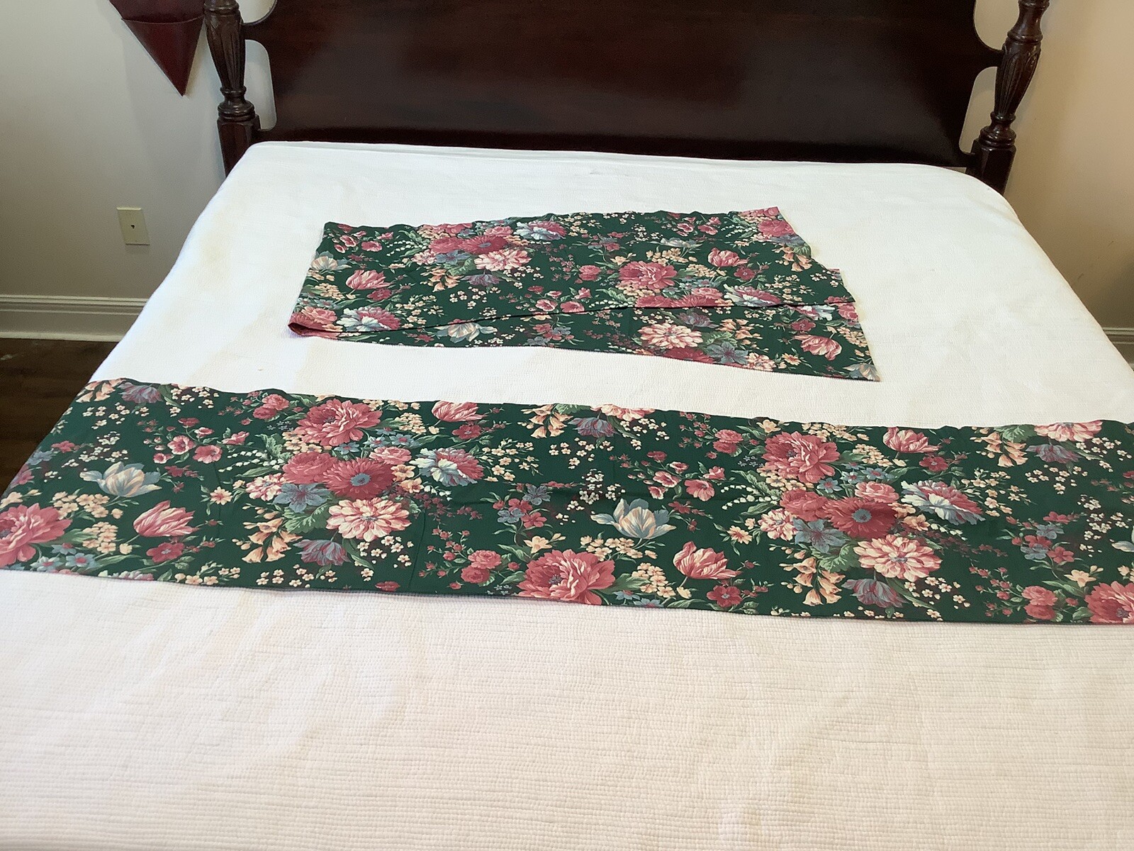 VTG Croscill Granada Green Floral Twin 8 Pc Comforter Bedroom Set Excellent Cond