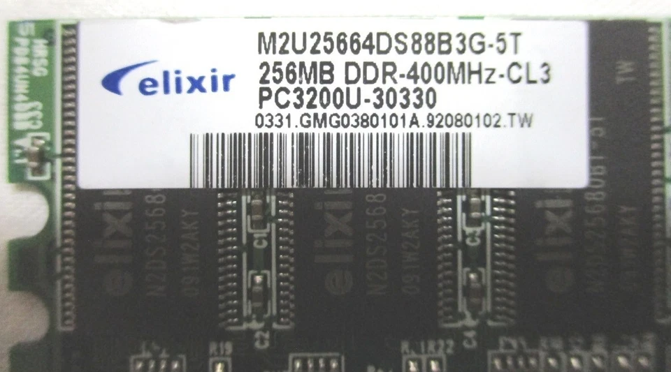 Ram 256MB 184 Pin, M2U25664DS88B3G-5T, DDR, 400MHz, PC3200U-30330, 2.5V - Image 3 of 4
