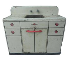 Vintage 1950's Marx Metal Tin Litho Kitchen Sink Toy Collectible