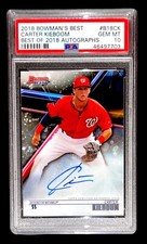 CARTER KIEBOOM BOWMANS BEST 2018 BEST OF 2018 AUTO #B18CK PSA GEM MINT 10
