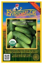 50 Organic Marketmore Cucumber Seeds - Everwilde Farms Mylar Seed Packet