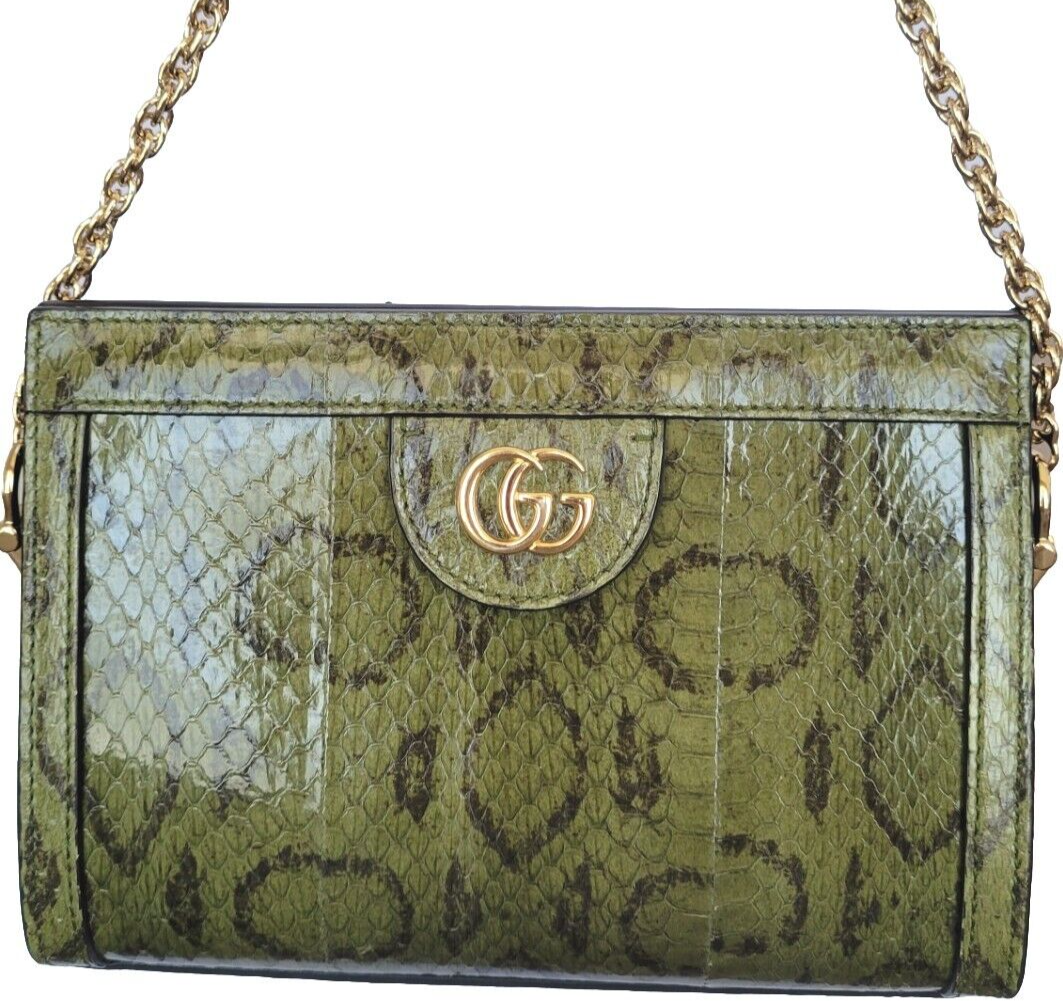 Gucci Ophidia Snake Python Gold Chain Shoulder Crossbody