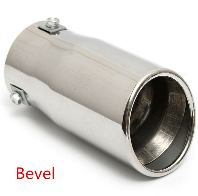 Chrome Oval Exhaust Tip Stainless Car Muffler Tail Pipe 58mm Inlet