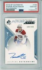 2018/19 UD SP AUTHENTIC Jespe Kotkaniemi FUTURE WATCH AUTO RC ROOKIE /999 PSA 10