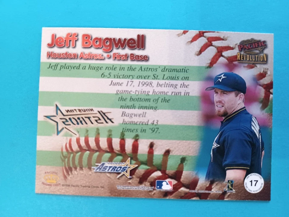 Pacific Revolution 1998 Jeff Bagwell #17 Prime Time Performance troquelado láser Foto 3 de 3