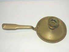 -ANCIEN BOUGEOIR A MAIN BRONZE XVIIIe avec réparation et Fêle collection déco