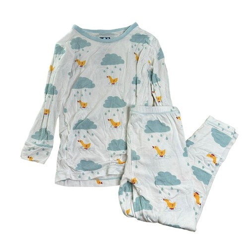 Kickee Pants Pajamas Long Sleeve Two Piece Pajama Set Natural Puddle