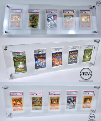 5-Slot Graded Card/Booster Pack Premium Wandvitrine (steht auch!)