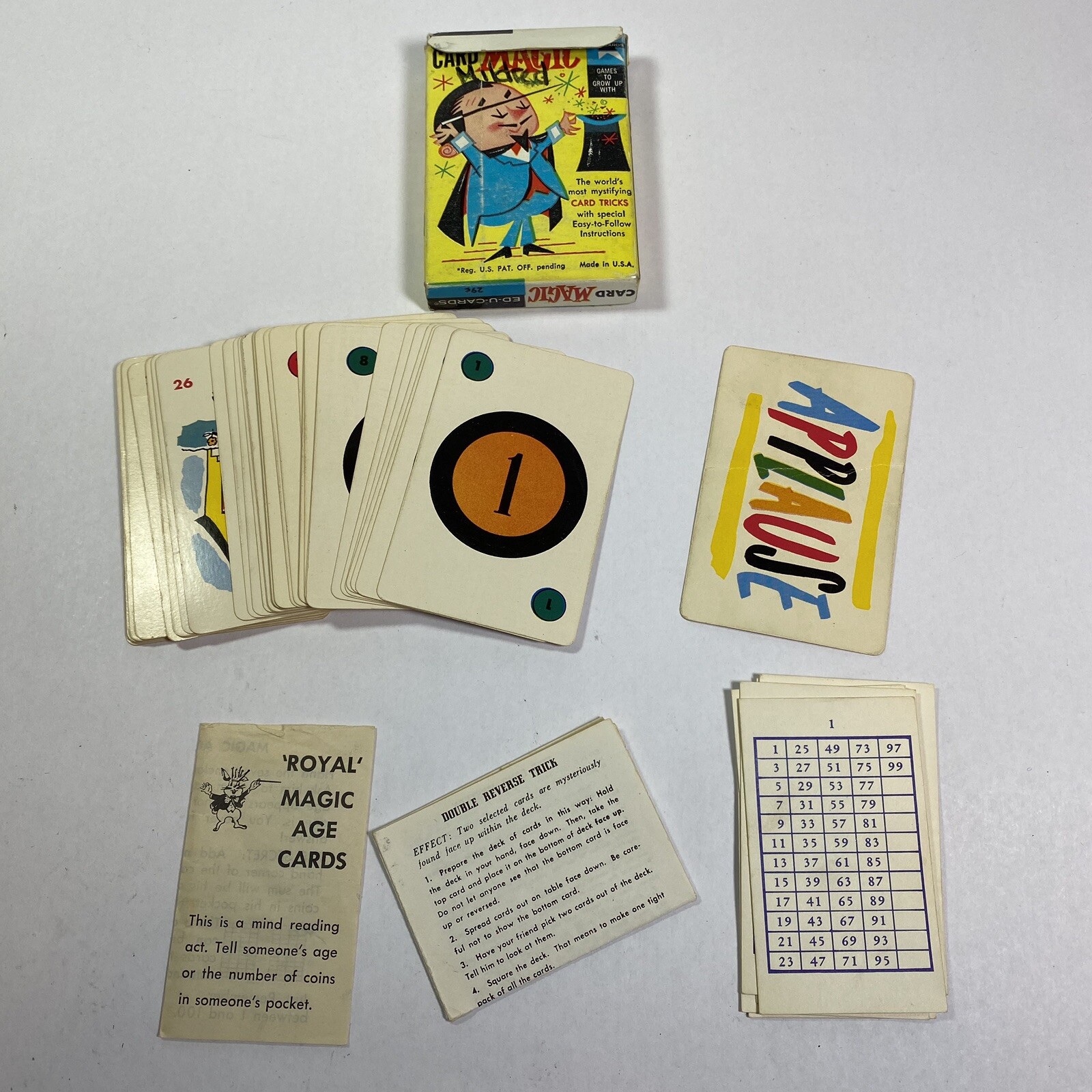 Vintage Card Magic Deck Game Ed U Cards 1959 Trick Flip Movie Ba Dialapest Co Uk