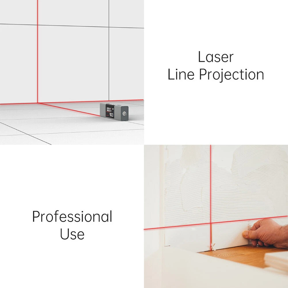 Digital Laser Level Inclinometer Laser Protractor Angle Ruler Dual-Screen Type-C