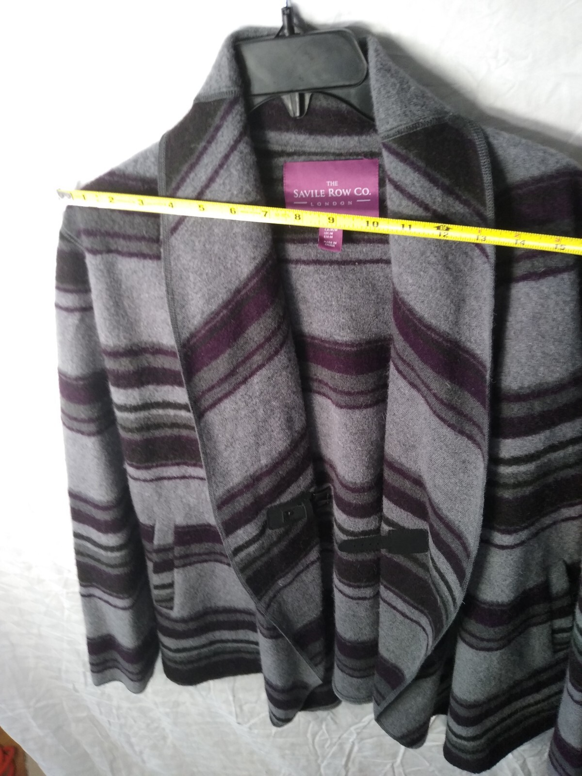 FILA The Savile Row Co. London Maglione Giacca Lana Donna M Grigio Viola Righe Tasca