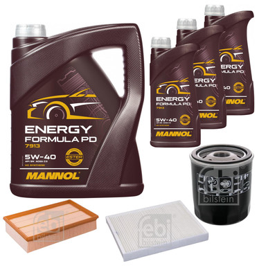 FEBI BILSTEIN Inspektionspaket 8L MANNOL Energy Formula PD 5W-40 für VW