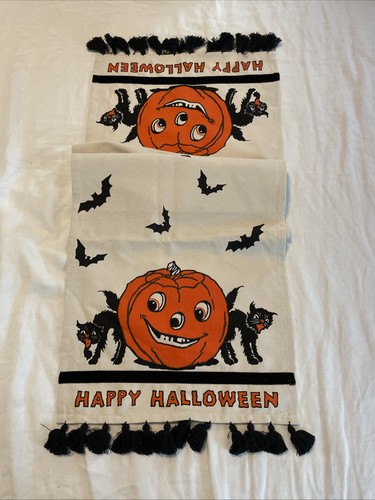 Primitives by Kathy Halloween Tischläufer Retro Jack O Laterne schwarze Katze 15"x55