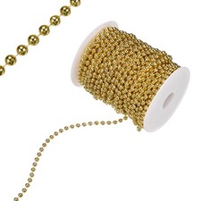 27 Yards Pearl Beaded Chain Trim 6mm for DIY Crafts Gold Plating 