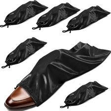 6 Pack Shoe Bags for Travel - Satin Shoe Bag with Drawstring - Black Shoe Sto...