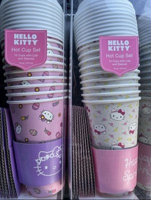 Hello Kitty Easter & Spring Hot Cups W/ Lids and Sleeves. Set of 2