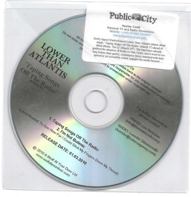 Lower Than Atlantis - Taping Songs Off The Radio - Scarce 2010 UK 2trk promo CD