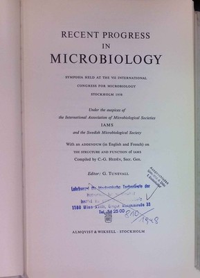 Recent Progress in Microbiology: Symposia held at the VII INternational Congress
