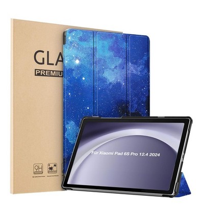 Tablet Schutzhülle für Xiaomi Pad 6S Pro 12.4 2024 Hülle Cover Starry Sky Glas